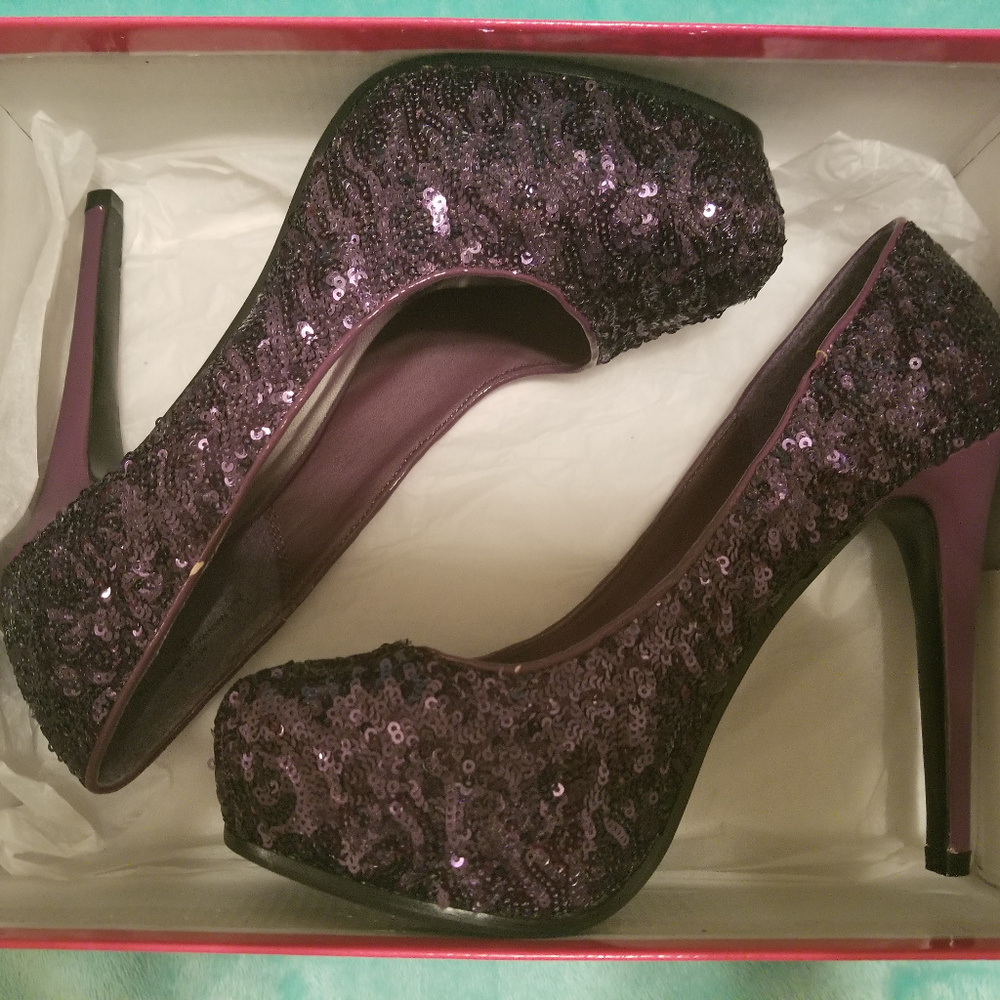 Purple Sequin Heels